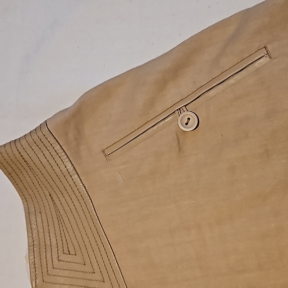 Rebecca Taylor linen blend skirt with leather trim - Picture 3 of 8